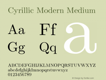 Cyrillic Modern Medium Version 4.002图片样张
