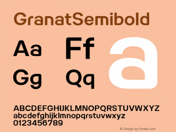 GranatSemibold ☞ Version 1.000;com.myfonts.easy.hubertjocham.granat.semibold.wfkit2.version.3f2G Font Sample