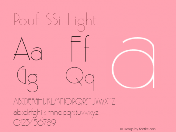 Pouf SSi Light 001.000 Font Sample