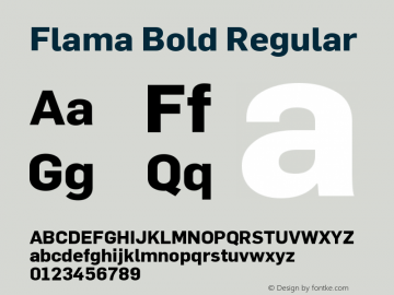 Flama Bold Regular Version 3.000 Font Sample