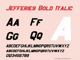 Jefferies Bold Italic Version 2.00 March 8, 2016图片样张