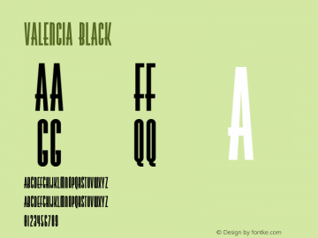 Valencia Black Unknown Font Sample