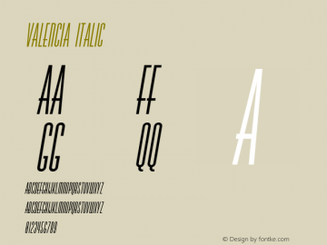 Valencia Italic Unknown Font Sample