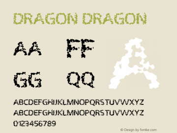 DRAGON DRAGON Version 1.00 2011 Font Sample