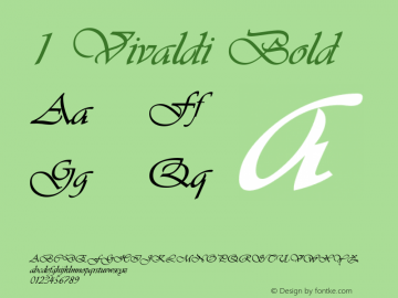 1 Vivaldi Bold Version 001.005 Font Sample