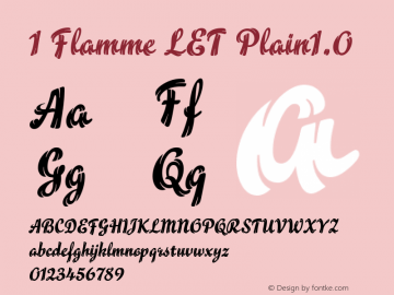 1 Flamme LET Plain1.0 1.0 Font Sample