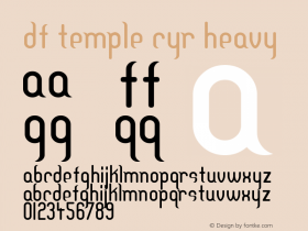 DF Temple Cyr Heavy Version 0.00 1997 initial release Font Sample