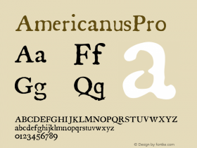 AmericanusPro ☞ Version 1.000 2005 initial release;com.myfonts.aerotype.americanus.pro.wfkit2.3sXa图片样张