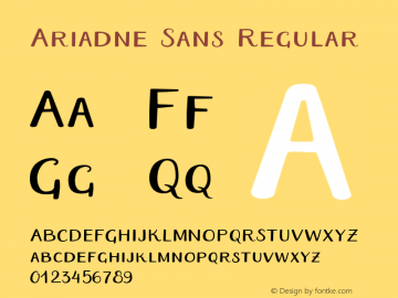 Ariadne Sans Regular Version 2.001;PS 002.001;hotconv 1.0.70;makeotf.lib2.5.58329图片样张