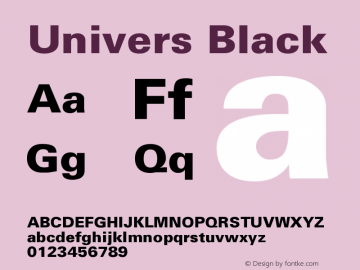 Univers Black Version 001.001图片样张