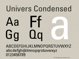 Univers Condensed Version 001.002图片样张