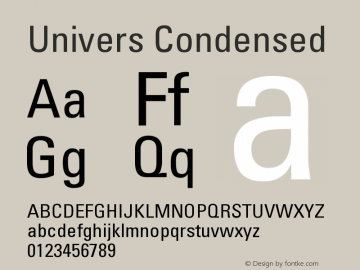 Univers Condensed Version 001.002 Font Sample