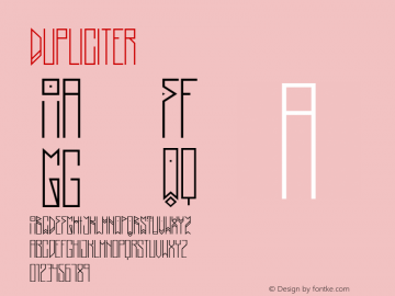 Dupliciter ☞ Version 1.000;com.myfonts.easy.jaf-34.dupliciter.regular.wfkit2.version.4dn9 Font Sample