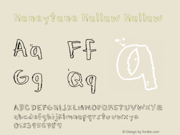Honeytone Hollow Hollow Version 1.00 January 17, 2015, initial release Font Sample