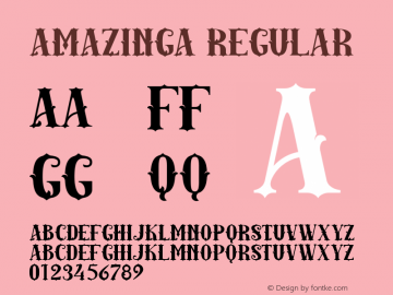 AMAZINGA Regular Version 1.000 Font Sample