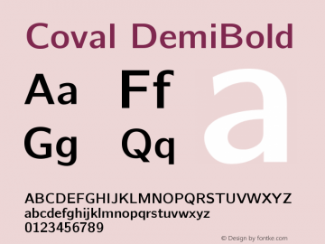 Coval DemiBold Version 001.000 Font Sample