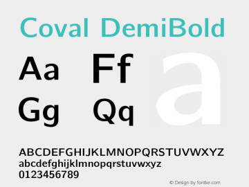Coval DemiBold Version 001.000 Font Sample