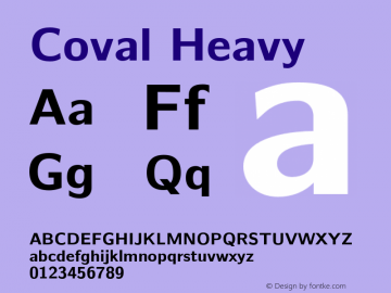 Coval Heavy Version 2.000 Font Sample