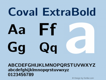 Coval ExtraBold Version 2.000 Font Sample