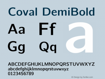 Coval DemiBold Version 2.000 Font Sample