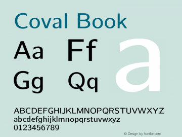 Coval Book Version 2.000 Font Sample