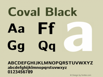 Coval Black Version 2.000 Font Sample