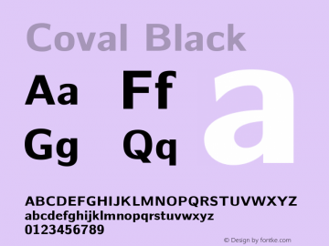 Coval Black Version 2.000; ttfautohint (v1.3) Font Sample