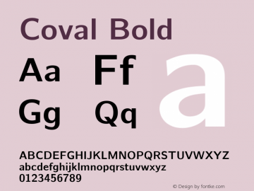 Coval Bold Version 2.000; ttfautohint (v1.3) Font Sample