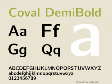 Coval DemiBold Version 2.000; ttfautohint (v1.3) Font Sample