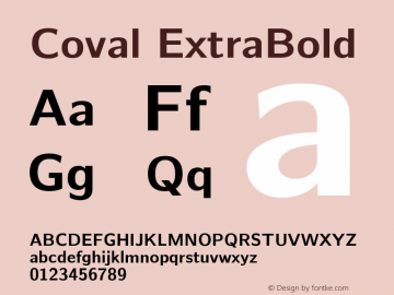 Coval ExtraBold Version 2.000; ttfautohint (v1.3) Font Sample