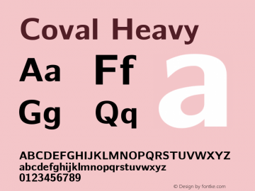 Coval Heavy Version 2.000; ttfautohint (v1.3) Font Sample