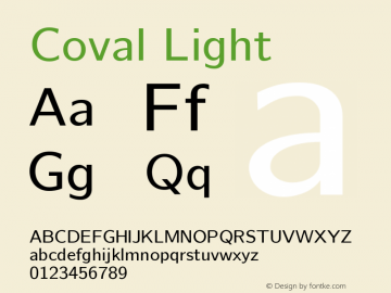 Coval Light Version 2.000; ttfautohint (v1.3)图片样张