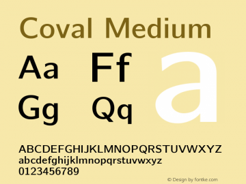 Coval Medium Version 2.000; ttfautohint (v1.3)图片样张
