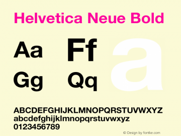 Helvetica Neue Bold Unknown图片样张