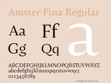 Amster Fina Regular Version 1.000;PS 001.000;hotconv 1.0.70;makeotf.lib2.5.58329图片样张