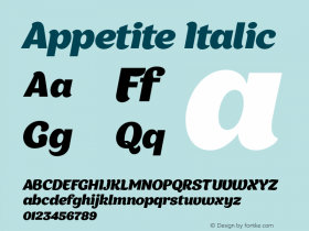 Appetite Italic 1.000图片样张