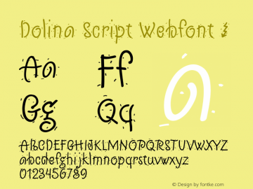 Dolina Script Webfont  This is a protected webfont and is intended for CSS @font-face use ONLY. Reverse engineering this font is strictly prohibited.图片样张