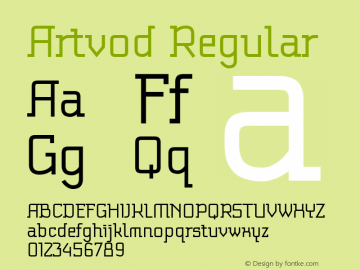 Artvod Regular 1.000 Font Sample