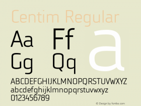 Centim Regular 1.000 Font Sample