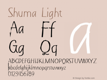 Shuma Light 1.000 Font Sample