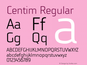 Centim Regular 1.000 Font Sample