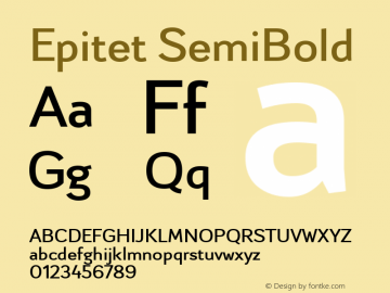 Epitet SemiBold Version 1.000 Font Sample