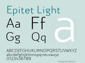 Epitet Light 1.000 Font Sample