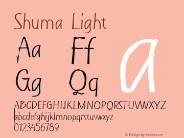 Shuma Light 1.000 Font Sample