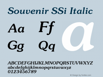 Souvenir SSi Italic 001.000 Font Sample
