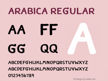 Arabica Regular Version 1.000 Font Sample