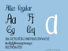 Allice Regular Unknown Font Sample