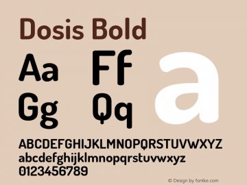 Dosis Bold Version 1.007图片样张