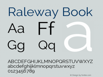 Raleway Book Version 2.001; ttfautohint ( Font Sample
