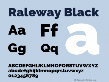 Raleway Black Version 3.000; ttfautohint (v0.96) -l 8 -r 28 -G 28 -x 14 -w 